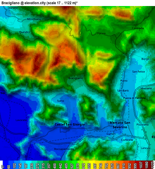 Zoom OUT 2x Bracigliano, Italy elevation map