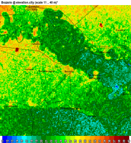 Zoom OUT 2x Bozzolo, Italy elevation map