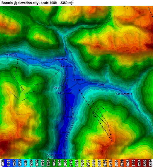 Zoom OUT 2x Bormio, Italy elevation map