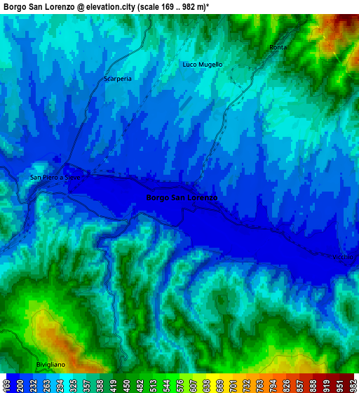 Zoom OUT 2x Borgo San Lorenzo, Italy elevation map