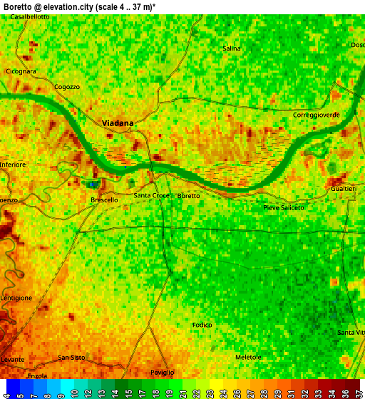 Zoom OUT 2x Boretto, Italy elevation map