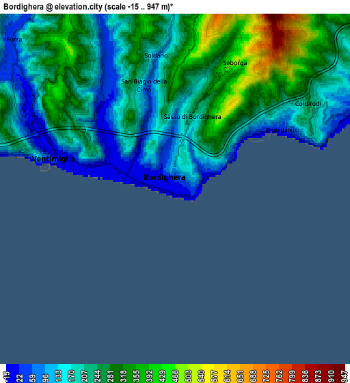 Zoom OUT 2x Bordighera, Italy elevation map