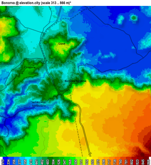 Zoom OUT 2x Bonorva, Italy elevation map