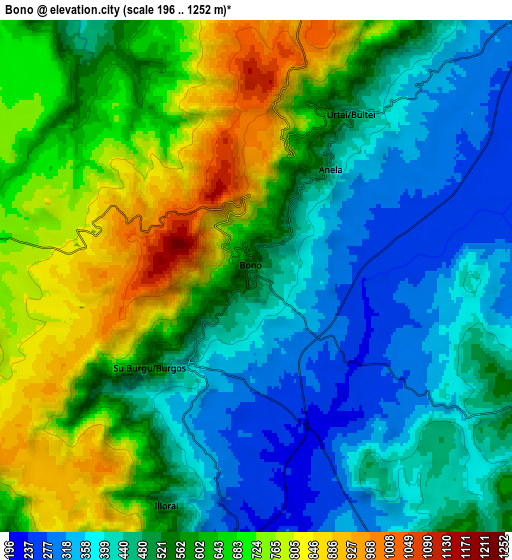 Zoom OUT 2x Bono, Italy elevation map