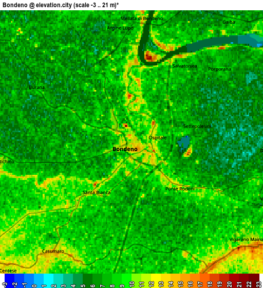 Zoom OUT 2x Bondeno, Italy elevation map