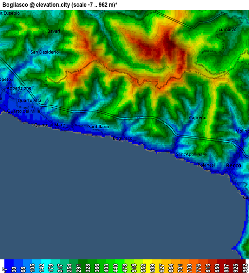 Zoom OUT 2x Bogliasco, Italy elevation map