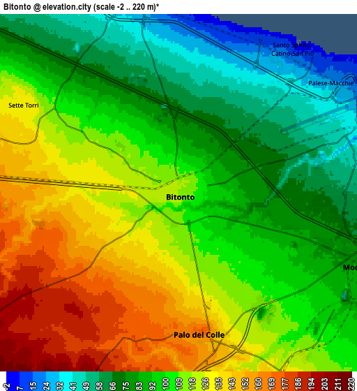 Zoom OUT 2x Bitonto, Italy elevation map