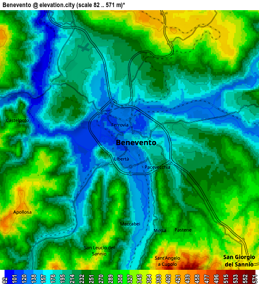 Zoom OUT 2x Benevento, Italy elevation map