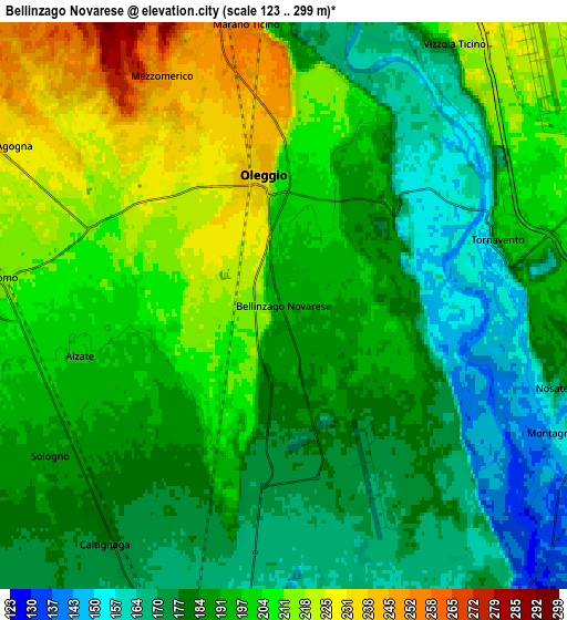 Zoom OUT 2x Bellinzago Novarese, Italy elevation map