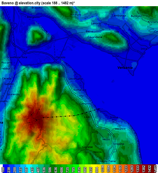 Zoom OUT 2x Baveno, Italy elevation map