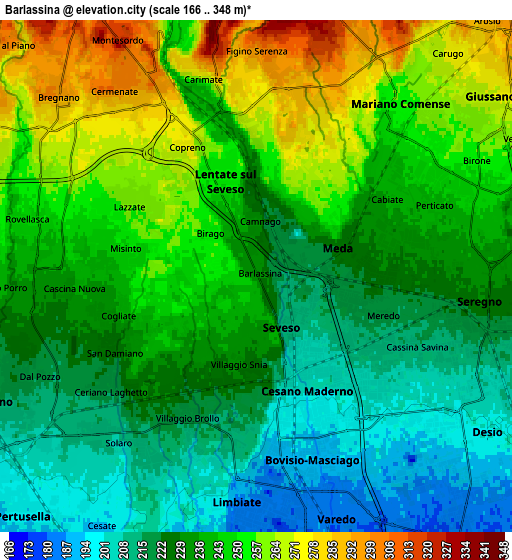 Zoom OUT 2x Barlassina, Italy elevation map