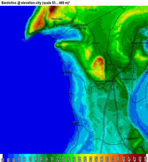Zoom OUT 2x Bardolino, Italy elevation map