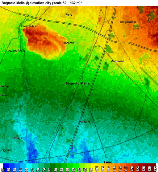 Zoom OUT 2x Bagnolo Mella, Italy elevation map