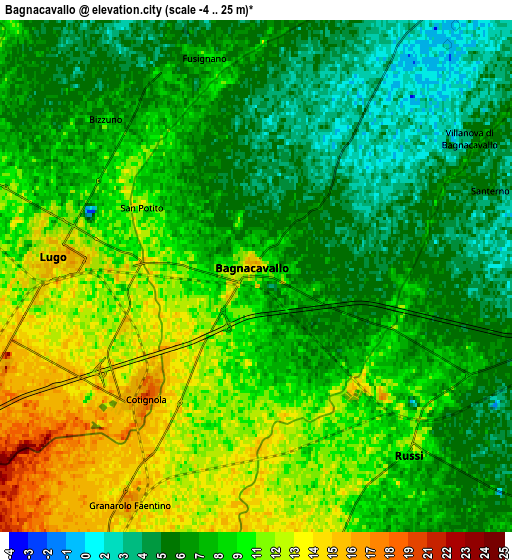 Zoom OUT 2x Bagnacavallo, Italy elevation map