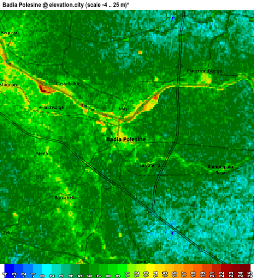 Zoom OUT 2x Badia Polesine, Italy elevation map