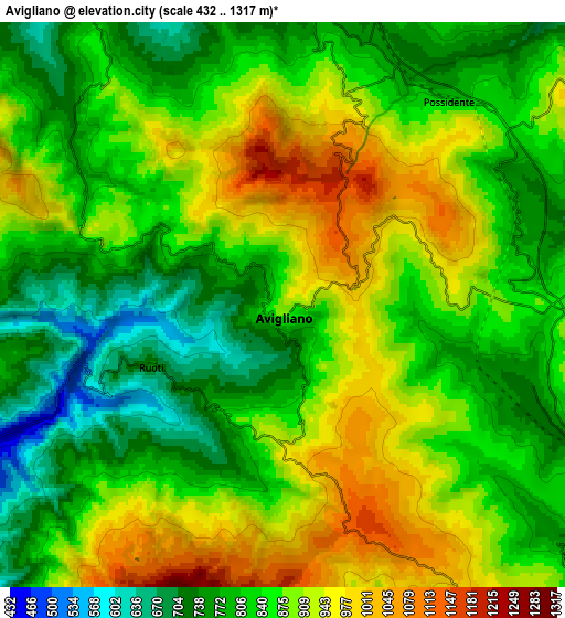 Zoom OUT 2x Avigliano, Italy elevation map