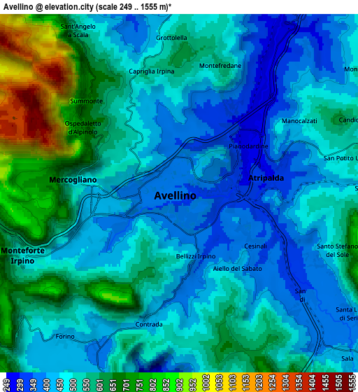 Zoom OUT 2x Avellino, Italy elevation map