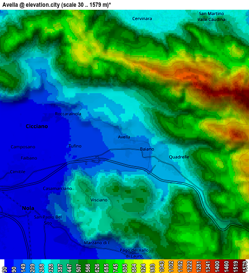 Zoom OUT 2x Avella, Italy elevation map