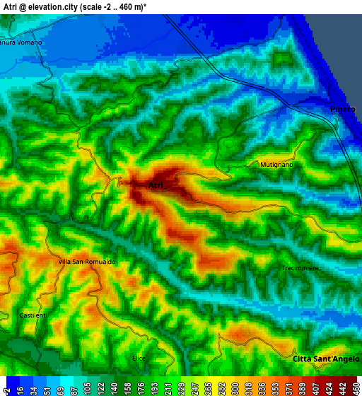 Zoom OUT 2x Atri, Italy elevation map