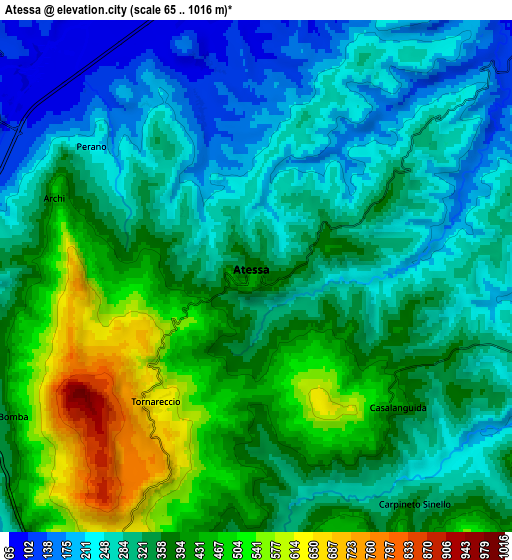 Zoom OUT 2x Atessa, Italy elevation map