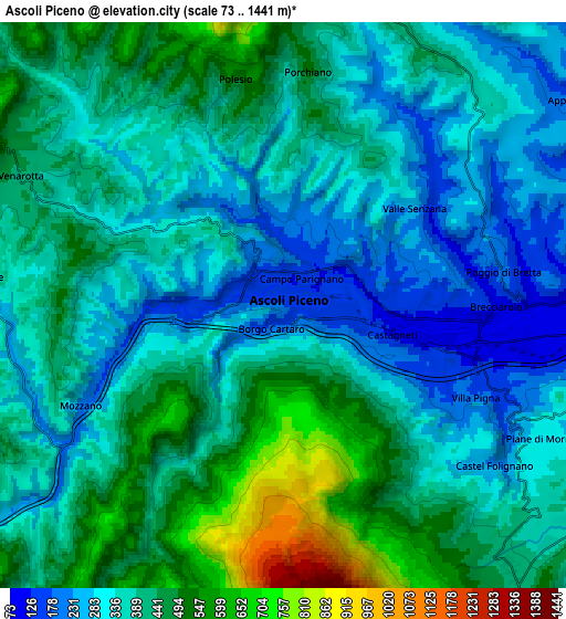 Zoom OUT 2x Ascoli Piceno, Italy elevation map