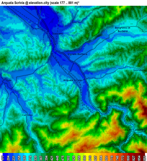 Zoom OUT 2x Arquata Scrivia, Italy elevation map