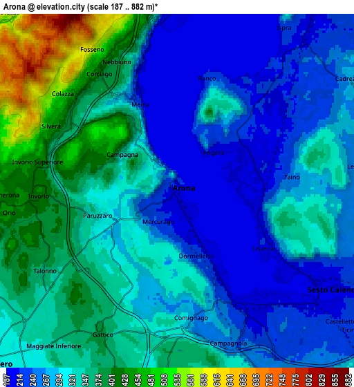 Zoom OUT 2x Arona, Italy elevation map