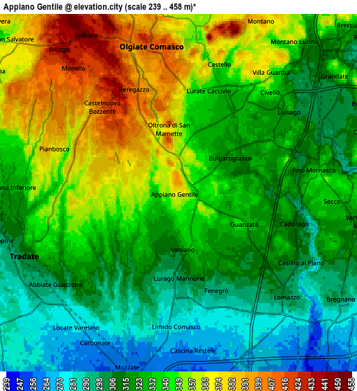 Zoom OUT 2x Appiano Gentile, Italy elevation map