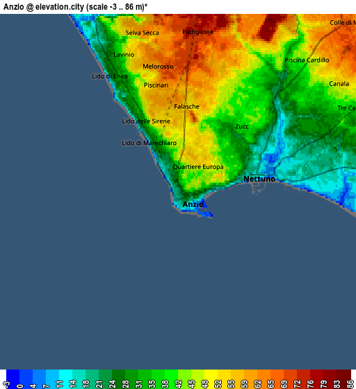 Zoom OUT 2x Anzio, Italy elevation map