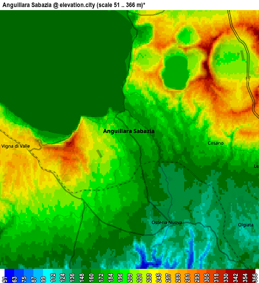 Zoom OUT 2x Anguillara Sabazia, Italy elevation map