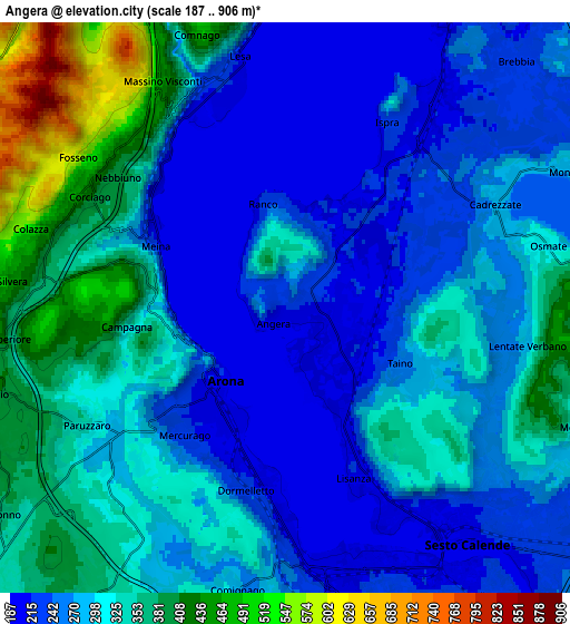 Zoom OUT 2x Angera, Italy elevation map