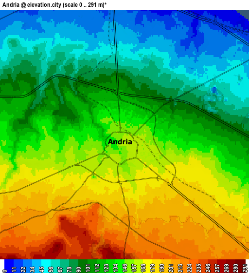 Zoom OUT 2x Andria, Italy elevation map