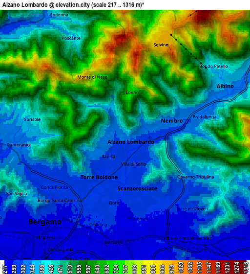 Zoom OUT 2x Alzano Lombardo, Italy elevation map