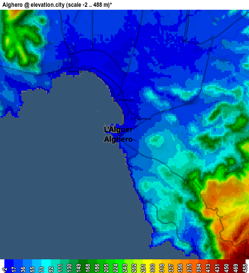 Zoom OUT 2x Alghero, Italy elevation map