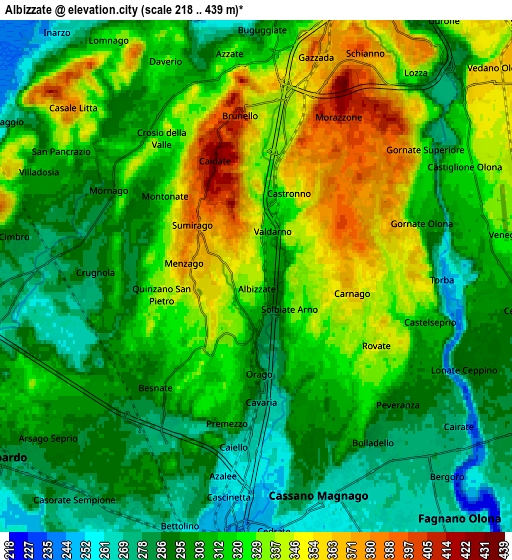 Zoom OUT 2x Albizzate, Italy elevation map