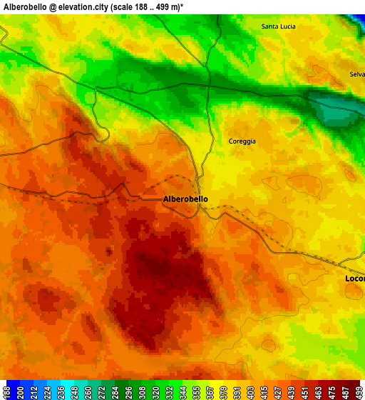 Zoom OUT 2x Alberobello, Italy elevation map