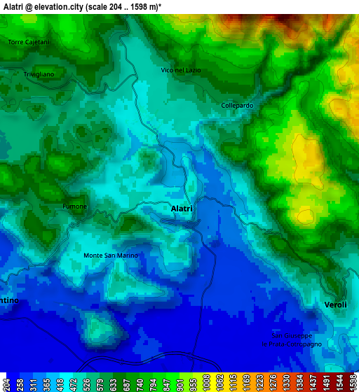 Zoom OUT 2x Alatri, Italy elevation map