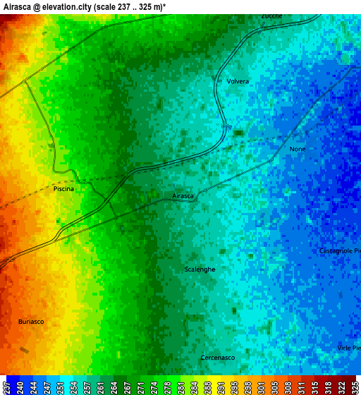 Zoom OUT 2x Airasca, Italy elevation map