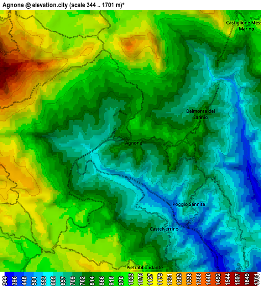 Zoom OUT 2x Agnone, Italy elevation map