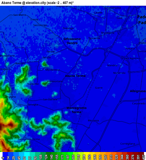 Zoom OUT 2x Abano Terme, Italy elevation map