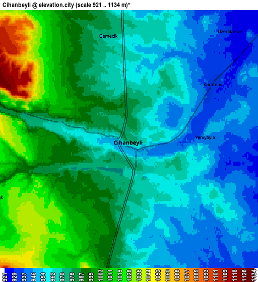 Zoom OUT 2x Cihanbeyli, Turkey elevation map