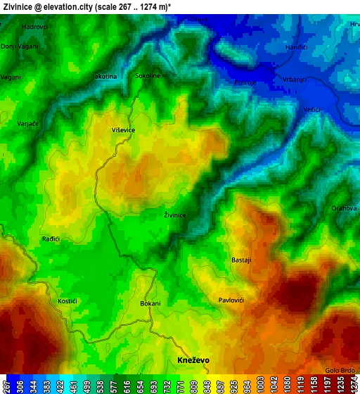 Zoom OUT 2x Živinice, Bosnia and Herzegovina elevation map