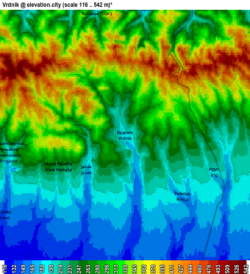 Zoom OUT 2x Vrdnik, Serbia elevation map
