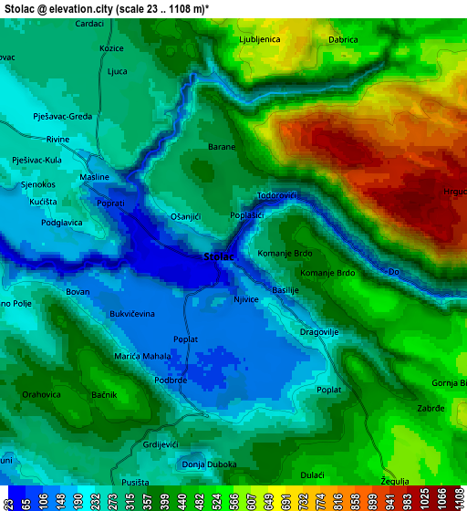 Zoom OUT 2x Stolac, Bosnia and Herzegovina elevation map