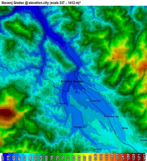 Zoom OUT 2x Slovenj Gradec, Slovenia elevation map