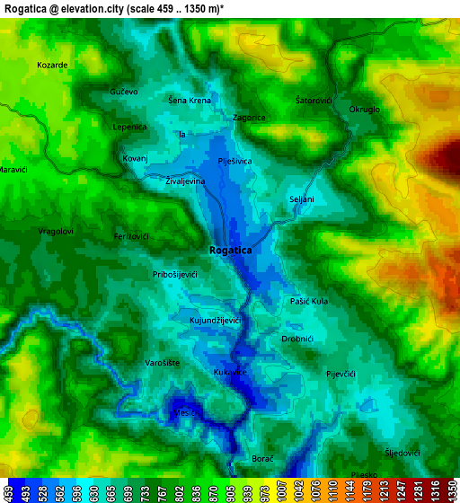 Zoom OUT 2x Rogatica, Bosnia and Herzegovina elevation map