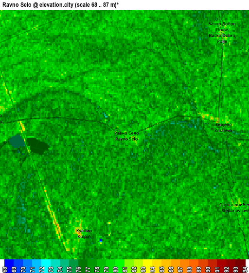 Zoom OUT 2x Ravno Selo, Serbia elevation map