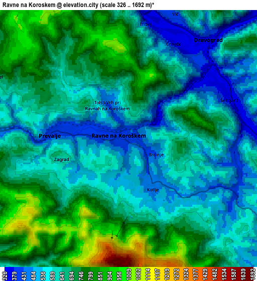 Zoom OUT 2x Ravne na Koroškem, Slovenia elevation map