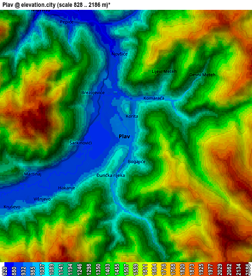 Zoom OUT 2x Plav, Montenegro elevation map