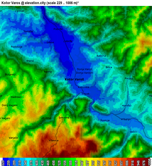 Zoom OUT 2x Kotor Varoš, Bosnia and Herzegovina elevation map